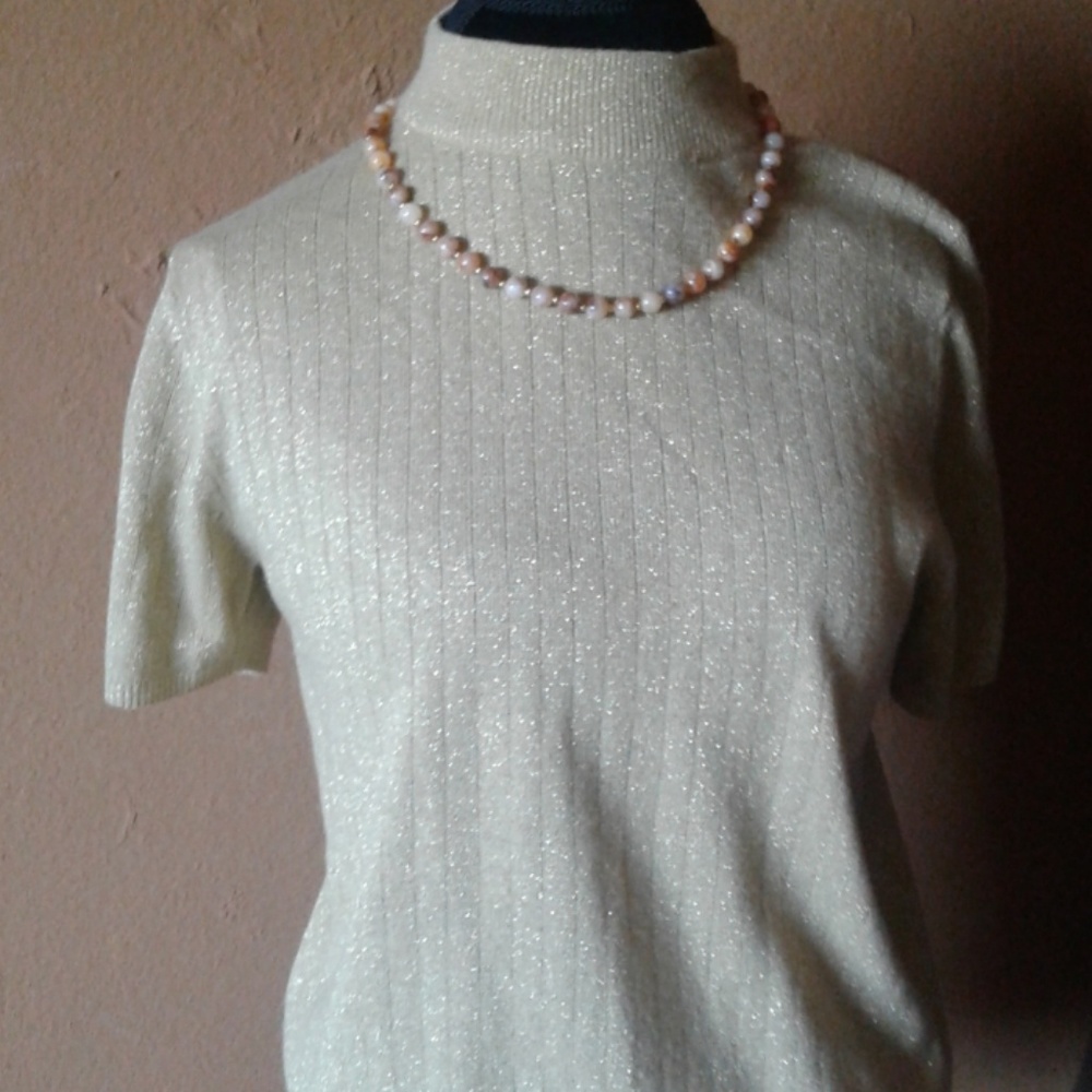 Gold short sleeve sweater